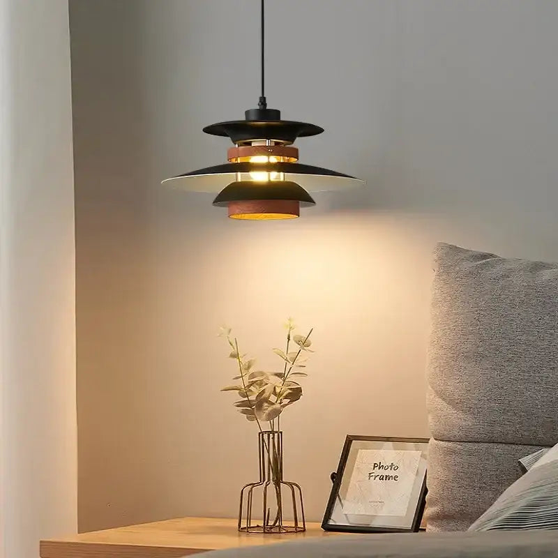 Black and copper layered pendant light with modern tiered design for decorbites colorful umbrella led chandeliers