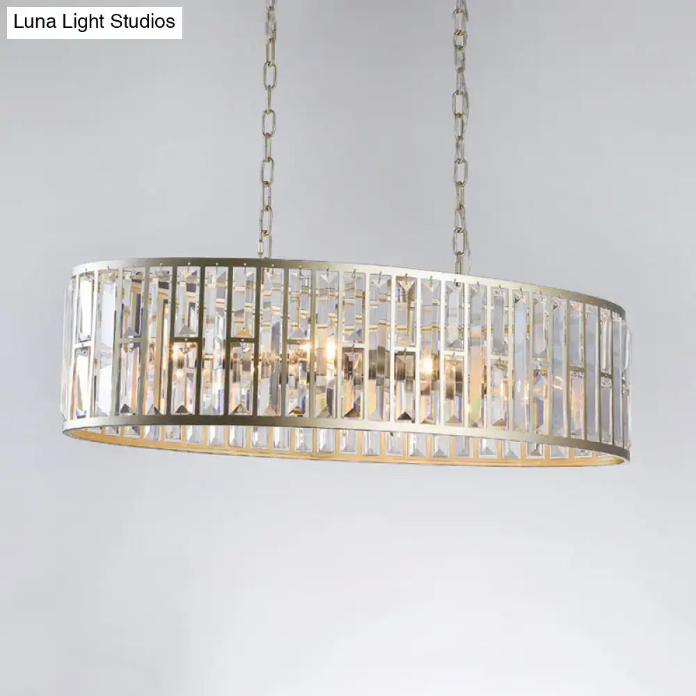 Decorbites contemporary black gold pendant light with six metallic e26 e27 bulb base crystal prisms chandelier
