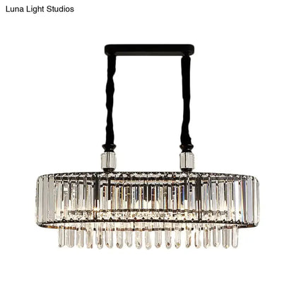 Decorbites contemporary black rectangular chandelier with crystal prisms and black twisted cords for e12 e14 bulbs