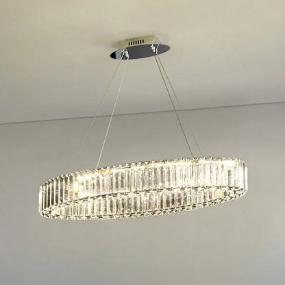 Decorbites™ contemporary clear crystal prism hanging lamp with k9 crystals and stepless dimming for dining table lighting