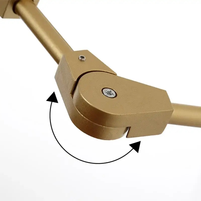 Gold-colored metal swivel joint with angular design and screws for decorbites™ contemporary glass bubble chandelier