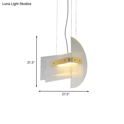 DecorBites™ contemporary gold geometric chandelier with white pendant light and gold-toned metal accents for dining room