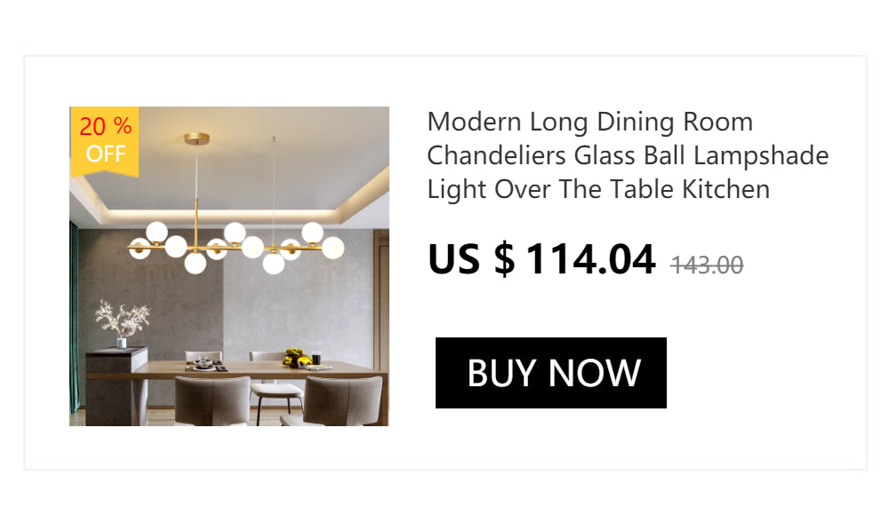 DecorBites™ contemporary led chandelier with glass ball lampshades and gold frame for dining room lighting