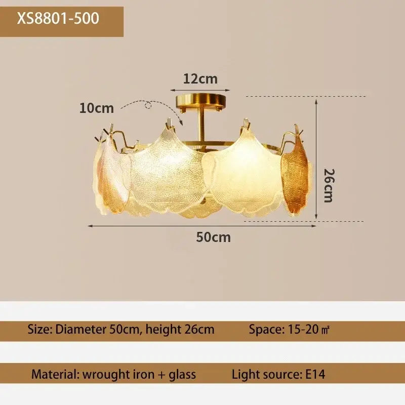 Gold-toned wrought iron and glass decorbites contemporary led chandelier with scalloped lampshades for dining room lighting