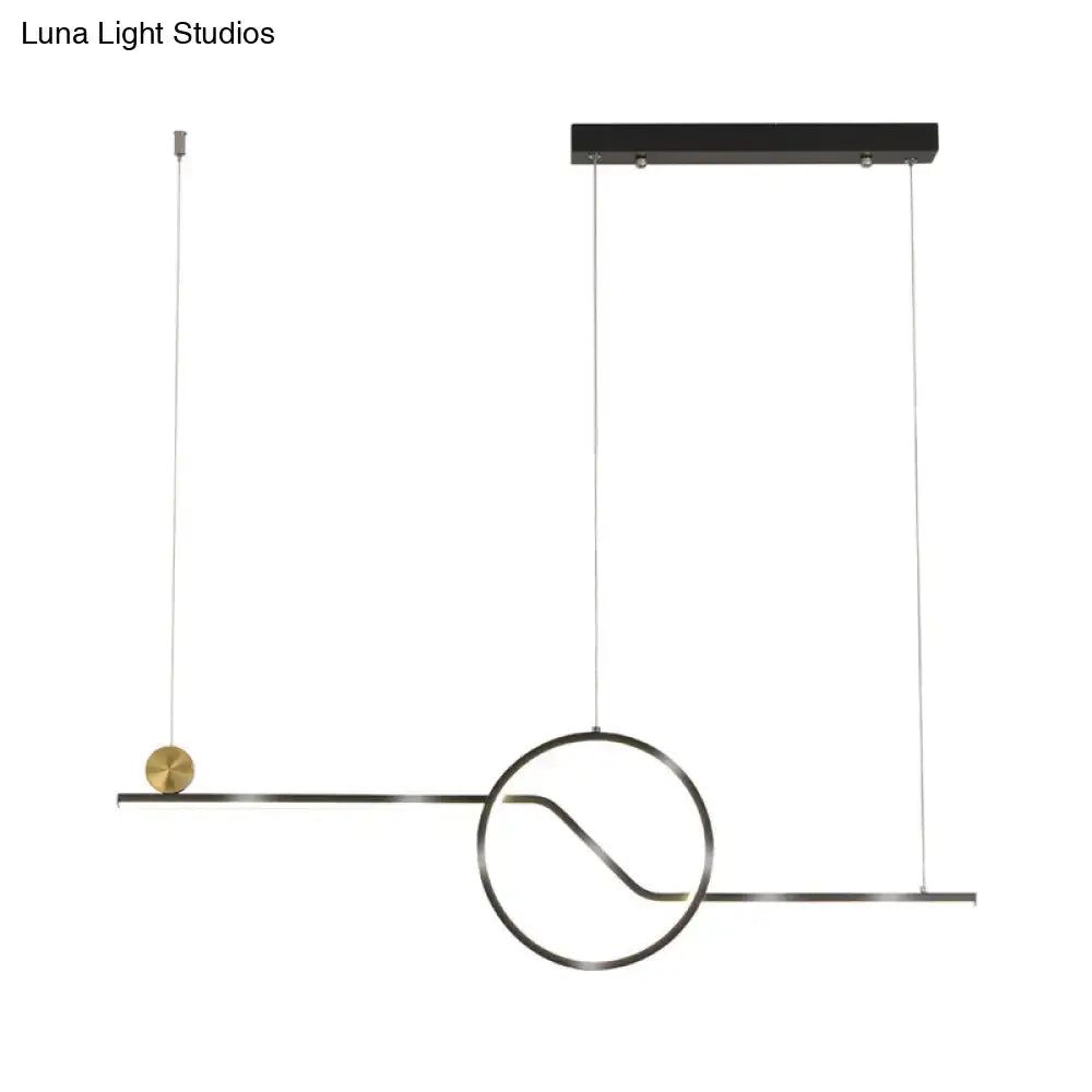 Modern black and brass DecorBites ceiling light with sleek geometric design led island pendant warm white for dining room