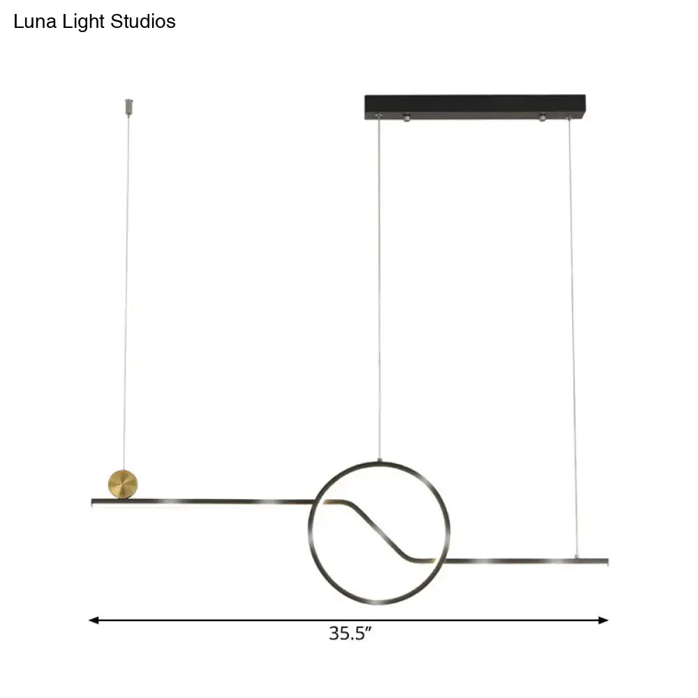 Decorbites contemporary black metal ceiling light with brass geometric design led island pendant warm white for dining room