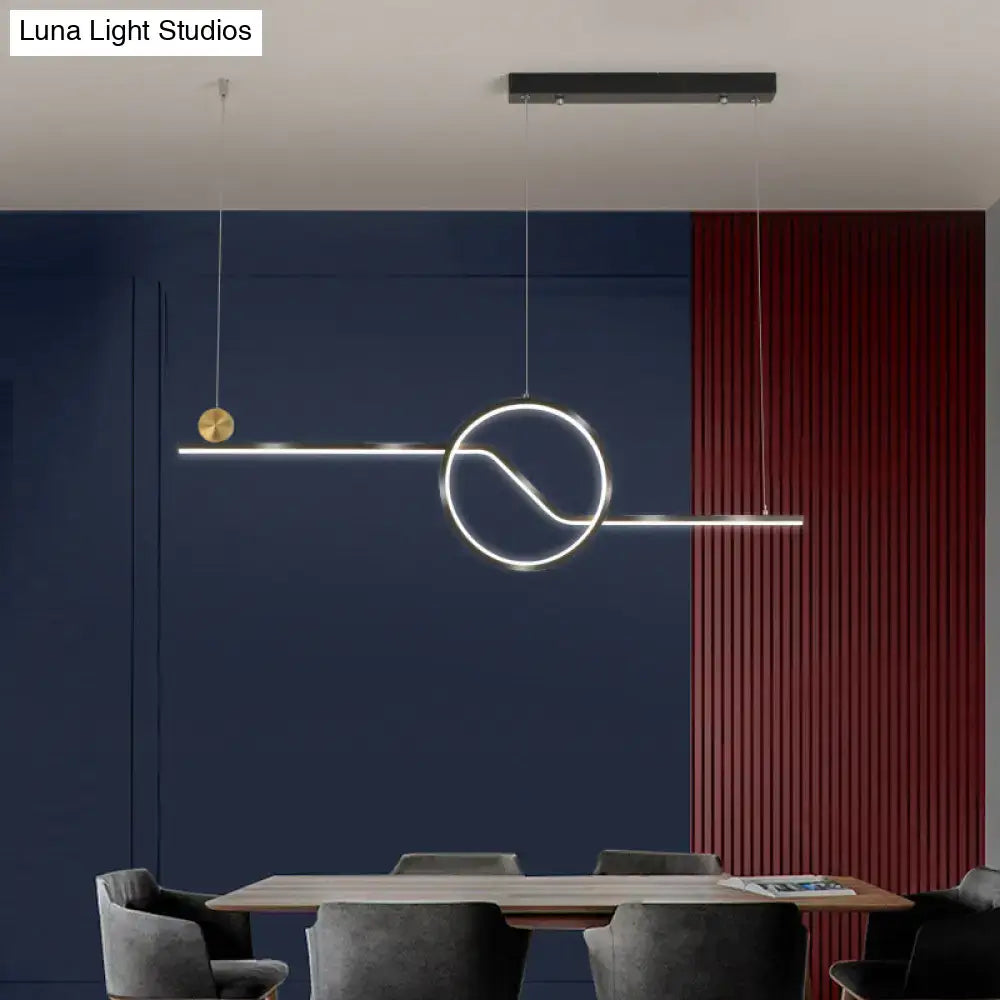 DecorBites contemporary black metal ceiling light with polished brass led island pendant and warm white illumination