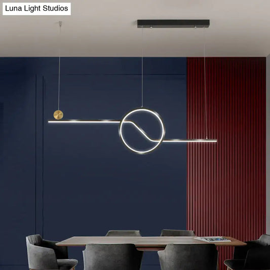 DecorBites contemporary black metal ceiling light with polished brass led island pendant and warm white illumination