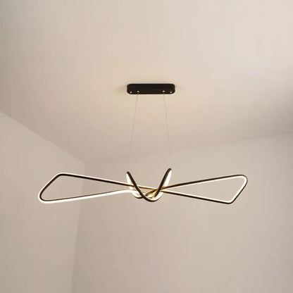 DecorBites™ contemporary metal dining pendant light with sleek metallic frame and glowing bowtie led island lighting