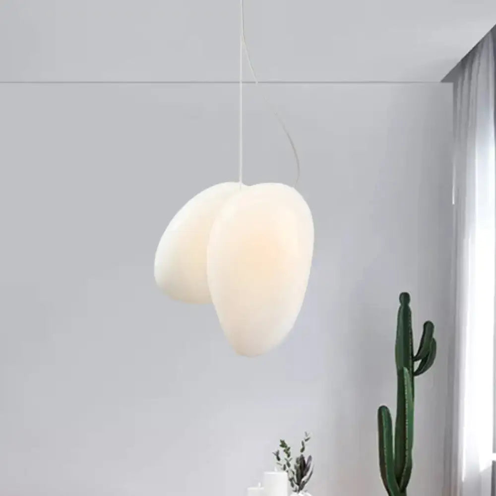 Decorbites contemporary cream-colored white glass stacked pendant light with soft texture for dining room ceiling 220v-240v 110v-120v