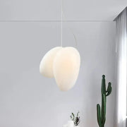 Decorbites contemporary cream-colored white glass stacked pendant light with soft texture for dining room ceiling 220v-240v 110v-120v