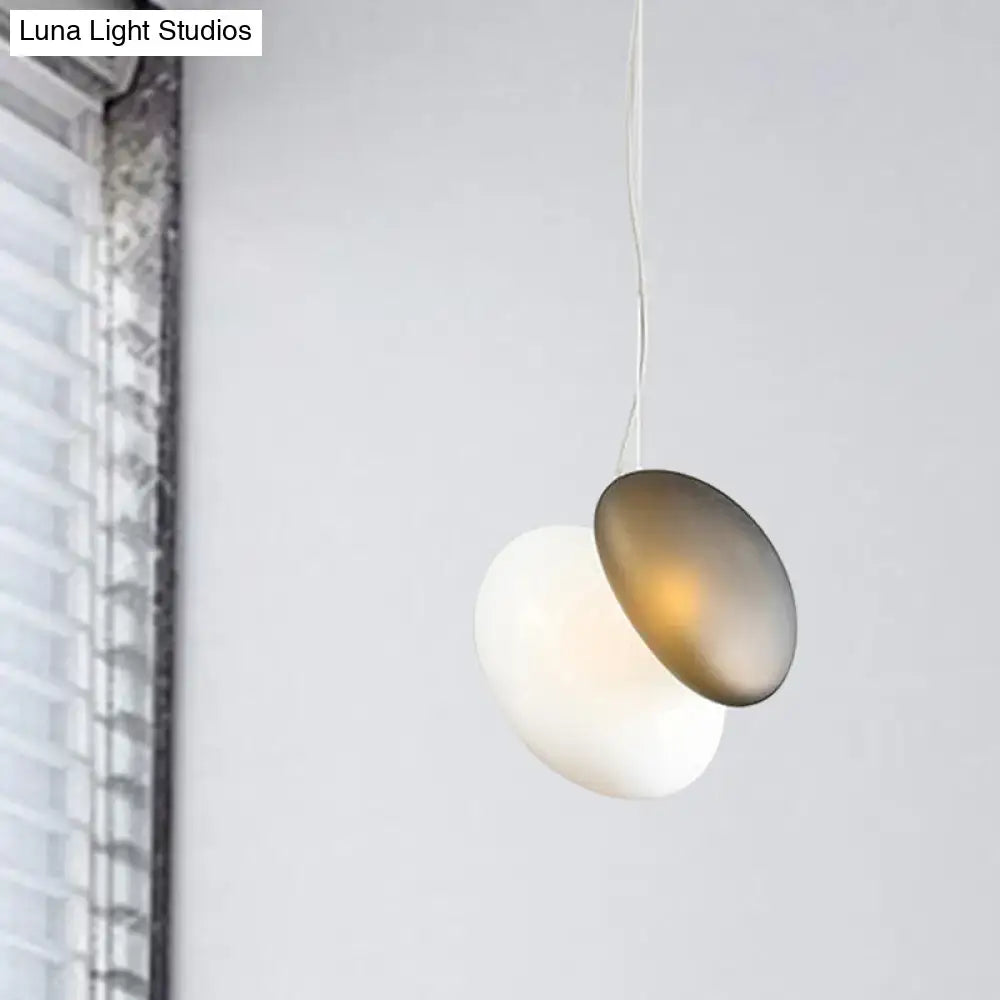 Decorbites contemporary white glass pendant light with overlapping white glass stacked and translucent bronze shades for dining room 220v-240v 110v-120v