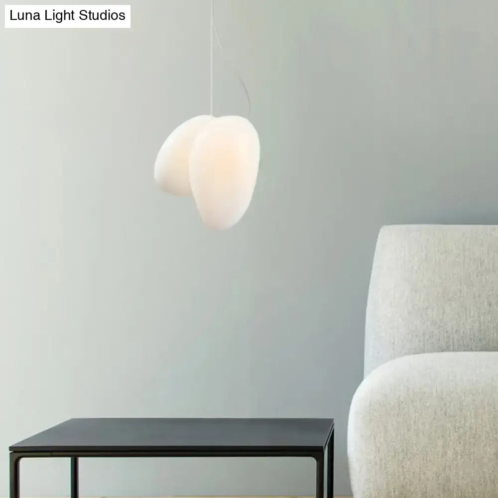 Decorbites contemporary white glass pendant light with smooth organic egg shape for dining room ceiling 220v-240v