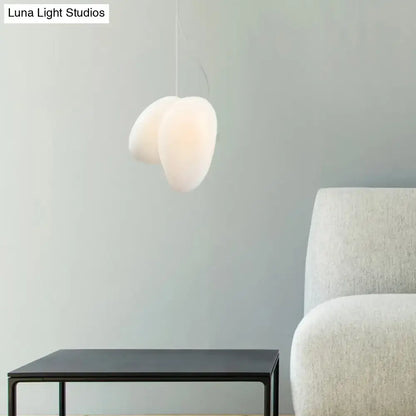 Decorbites contemporary white glass pendant light with smooth organic egg shape for dining room ceiling 220v-240v