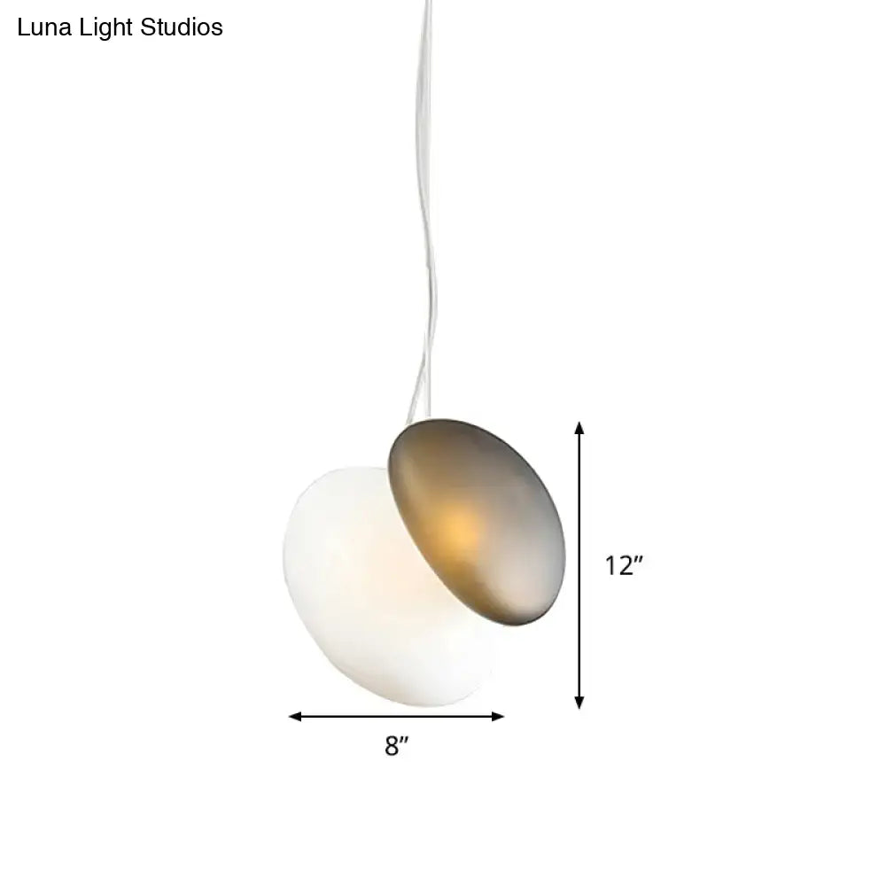 Decorbites™ contemporary white glass pendant light with overlapping white glass stacked shades for dining room ceiling 220v-240v 110v-120v