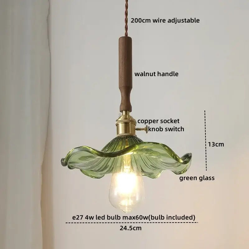 DecorBites™ Copper Ceramic LED Pendant Light with Knob Switch - 4w Bulb & Lamparas Colgante