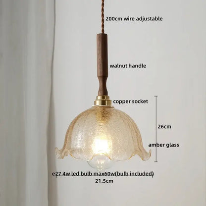 DecorBites™ Copper Ceramic LED Pendant Light with Knob Switch - 4w Bulb & Lamparas Colgante