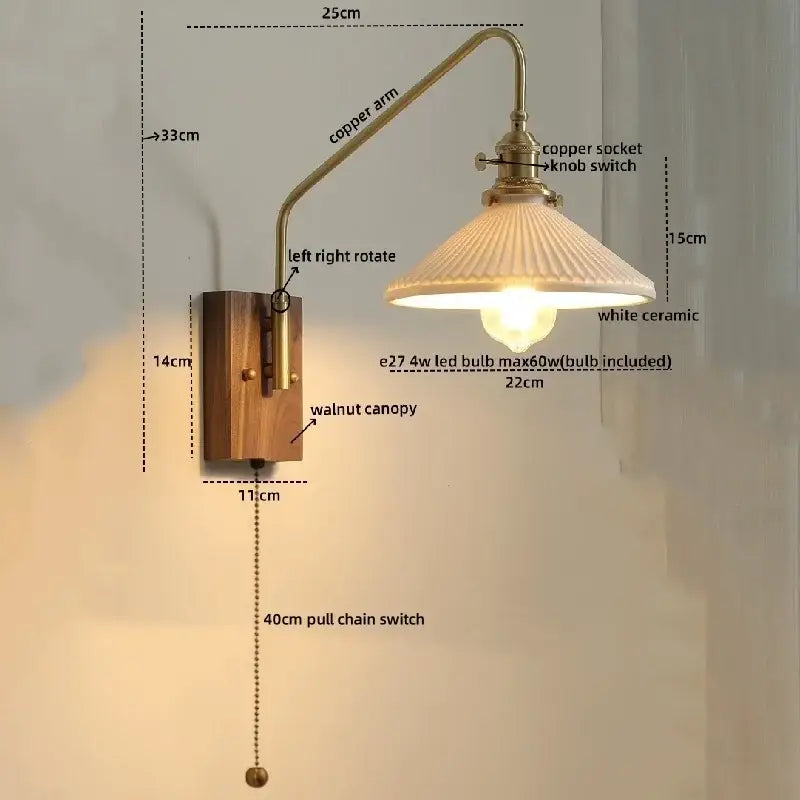 DecorBites™ Copper Ceramic LED Wall Lamps Modern Style for Bedroom Living Room Bar