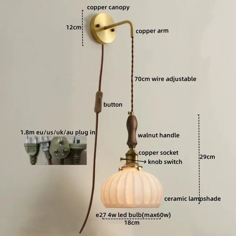 DecorBites™ Copper Ceramic LED Wall Lamps - Nordic Modern Design