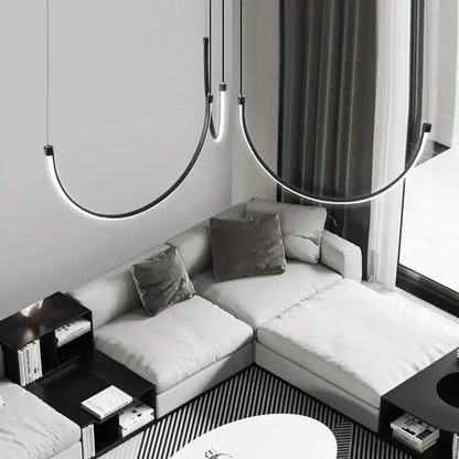DecorBites™ Copper Chandelier: Nordic Minimalist Lines Pendant Light for Living Room Decor