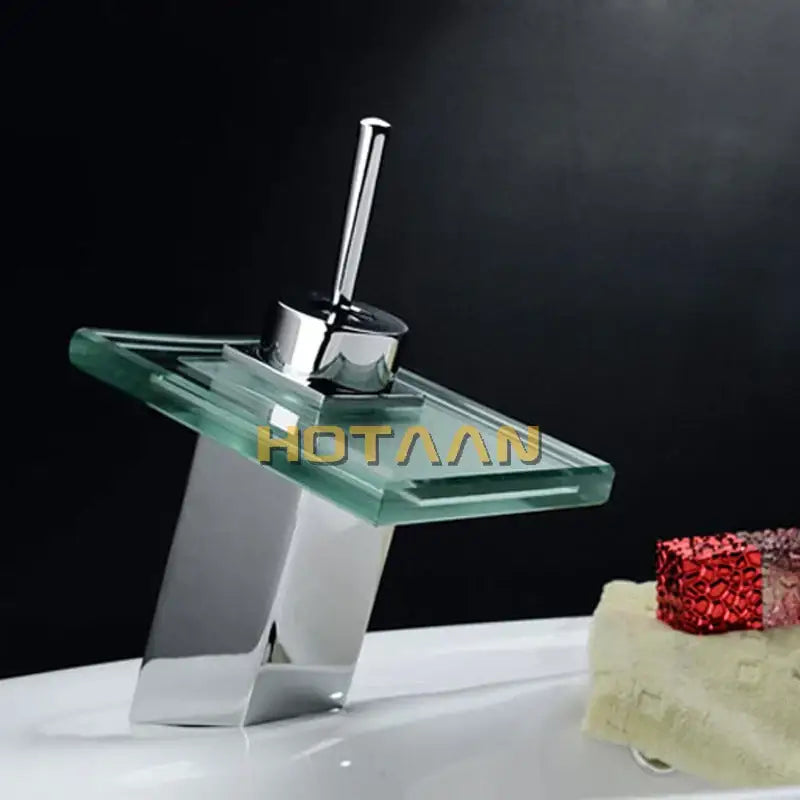 DecorBites™ Copper Chrome Waterfall Bathroom Faucet Mixer for Basin Hot and Cold Water