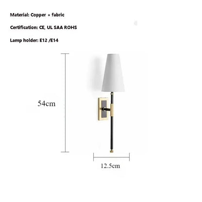 DecorBites™ Copper Cloth LED Wall Lamp for Elegant Decor in Bedroom, Living Room & Corridor