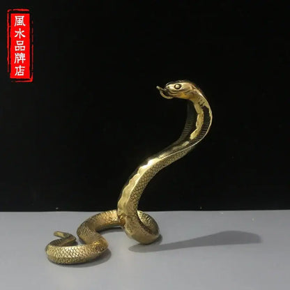 DecorBites™ Copper Cobra Zodiac Snake Feng Shui Decoration Craft