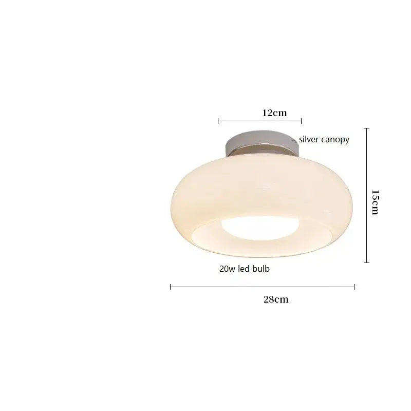 Decorbites™ copper pendant light featuring a modern silver canopy and opaque white glass shade with 20w led bulb