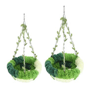 Green and cream plush decorbites cozy coral fleece parrot hammock bed with leafy chain straps for hanging use