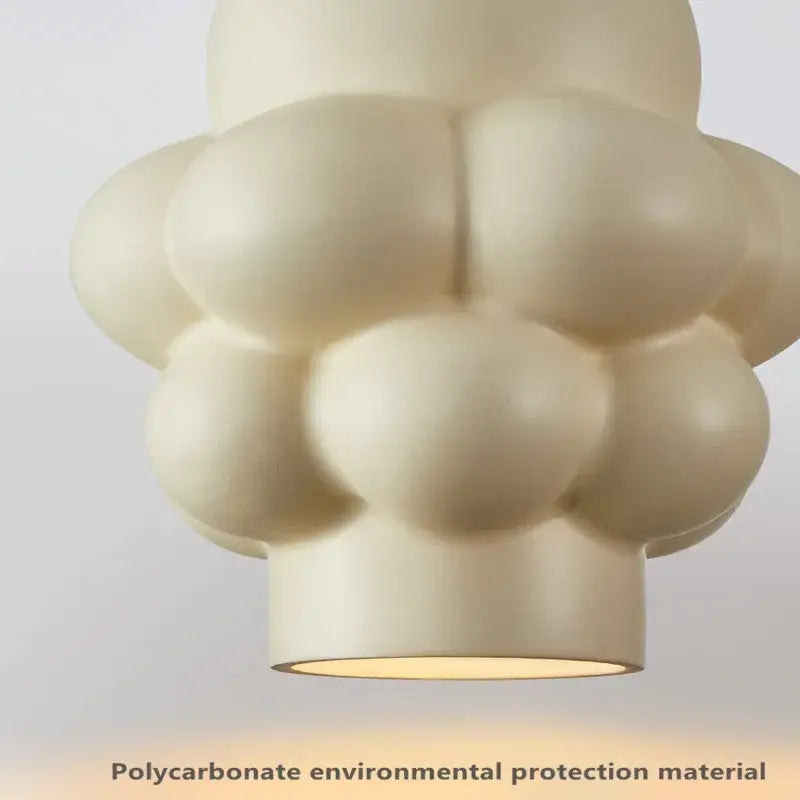 Cream-colored polycarbonate bubble pendant light Decorbites creamy wind led cloud pendant light for dining room use