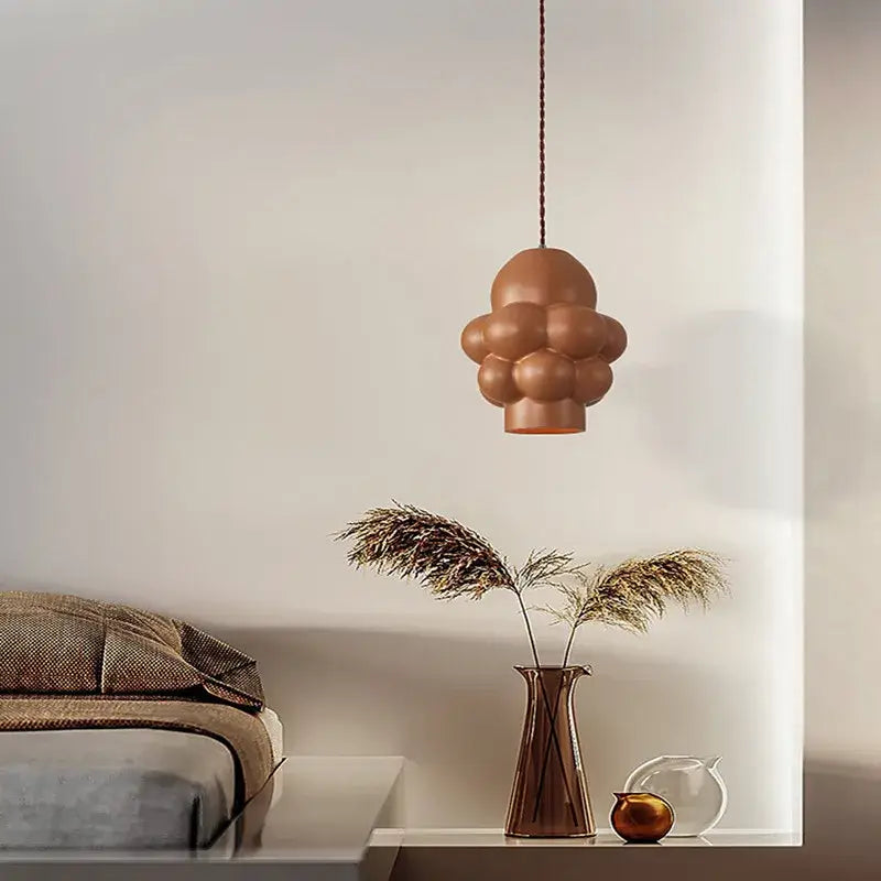 A modern terracotta ceramic pendant light with a bubble design from decorbites creamy wind led chandelier for dining room