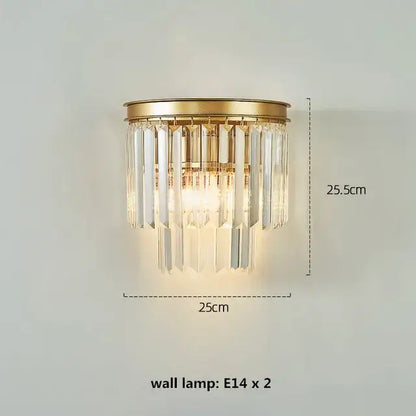 Gold finished decorbites crystal ceiling chandelier with cascading clear crystal prisms for living dining rooms
