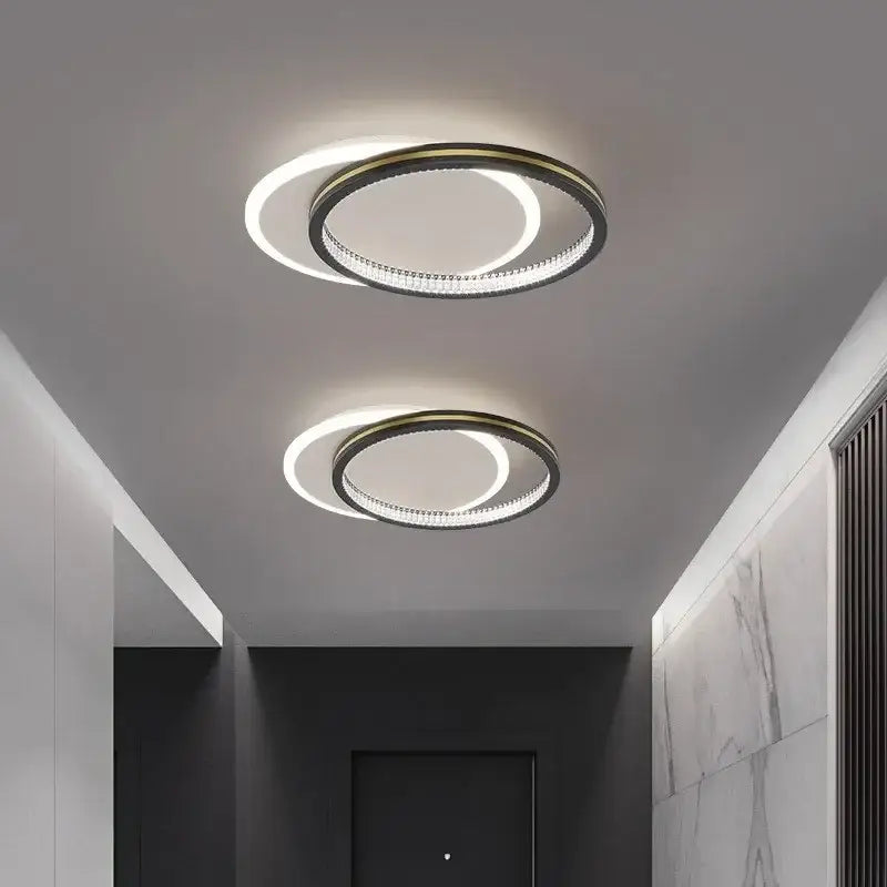 Modern decorbites crystal ceiling lights with a sleek gold frame and sparkling crystal accents for indoor use