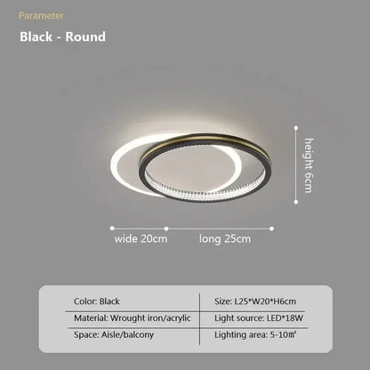 Black round led crystal ceiling light by decorbites with wrought iron, acrylic design, and sparkling crystal ring