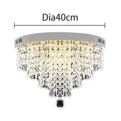 DecorBites™ crystal chandelier ceiling lamp with chrome frame and clear crystal tiers for entrance and kitchen decor