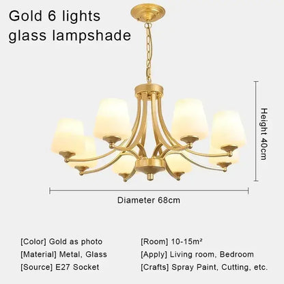 Black metal decorbites crystal chandelier ceiling with six frosted glass lampshades for modern living spaces