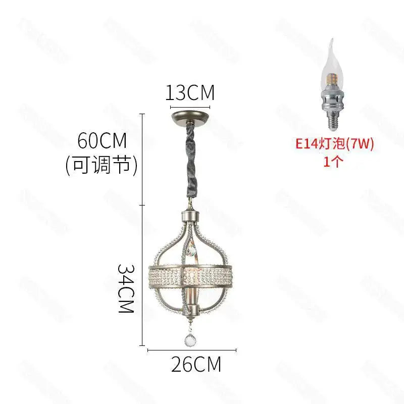 Silver-toned decorbites crystal chandelier with ornate design crystal accents and twisted chain for living room lighting