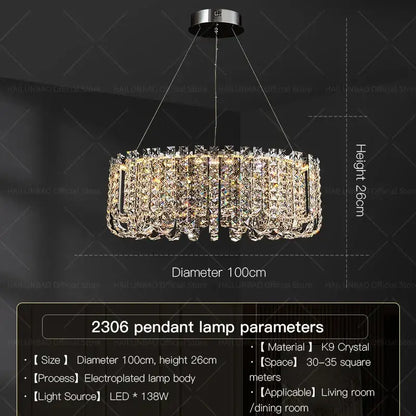 A decorbites crystal chandelier with k9 crystal and electroplated metal frame for elegant european living spaces