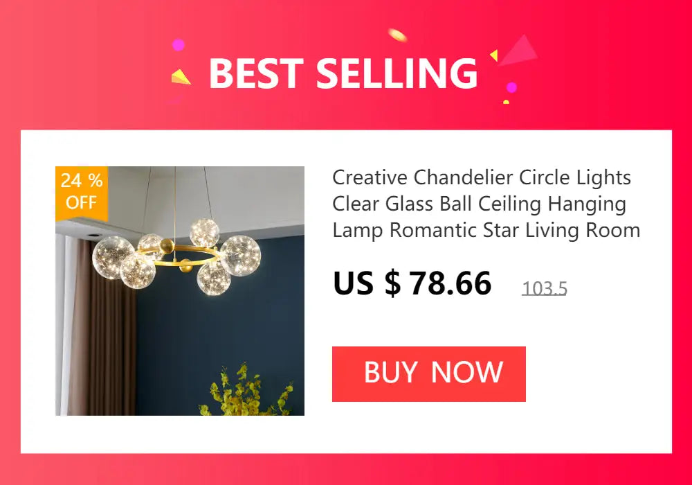 DecorBites crystal chandelier with clear glass balls and gold toned frame perfect for living room lamp package