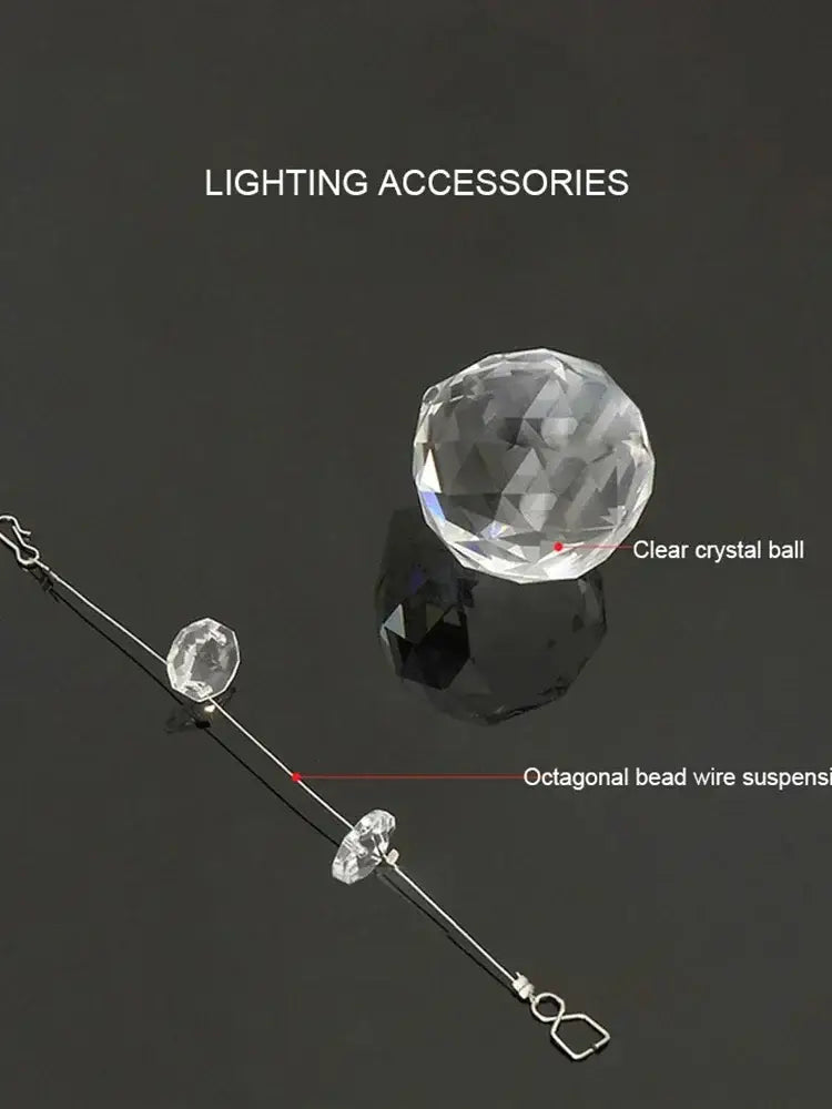 Clear crystal ball with faceted surface and reflective facets from decorbites crystal chandelier for elegant living rooms
