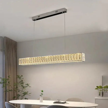 Modern luxury decorbites crystal chandelier led with sleek chrome finish and faceted crystals emitting warm light