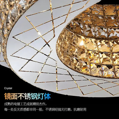 Golden decorbites crystal chandelier light with mirrored stainless steel frame for luxury living room post-modern design