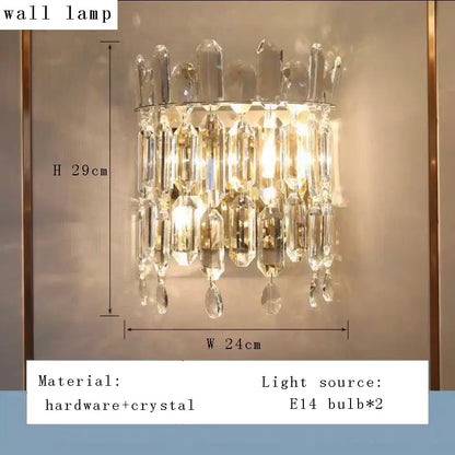 Crystal chandelier lights with a sleek metallic frame and cascading clear prisms by DecorBites crystal chandelier