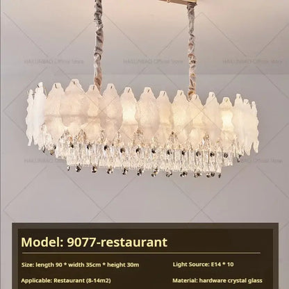 Elegant decorbites crystal chandelier with frosted white glass petals and crystal beads for modern elegance lighting