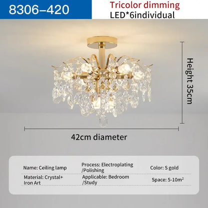 Gold electroplated decorbites crystal chandelier with crystal droplets and iron art design for stylish living spaces