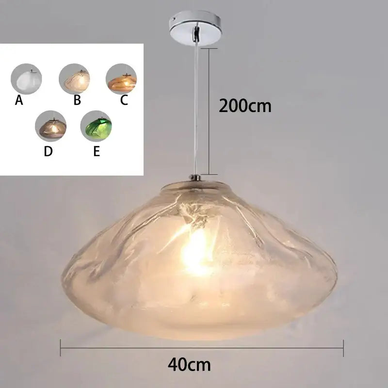 Decorbites crystal chandelier translucent hand-blown glass pendant light with warm glow for living room lighting