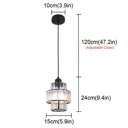 Modern black decorbites crystal chandelier with tiered clear faceted crystal glass shades for living room and lobby lighting