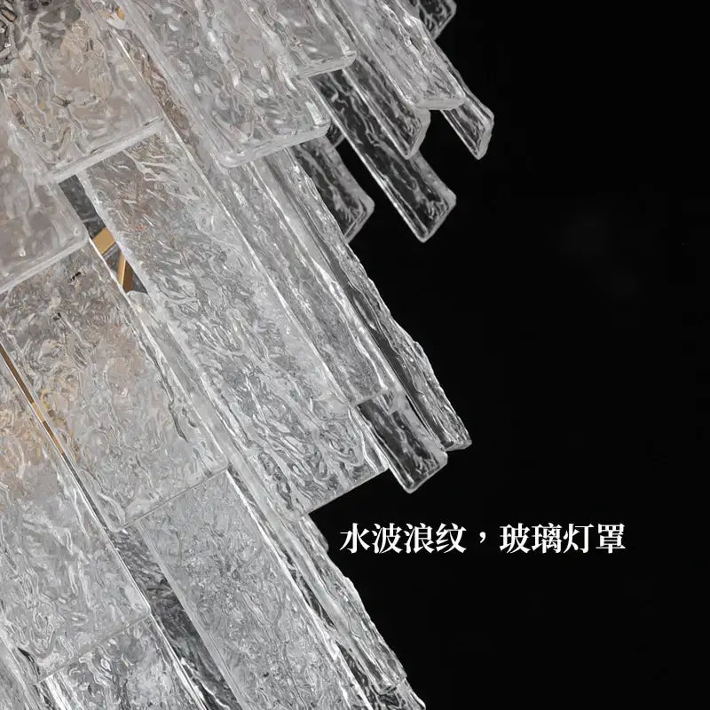 Clear glass chandelier shade with water ripple texture for decorbites crystal chandelier modern led pendant light