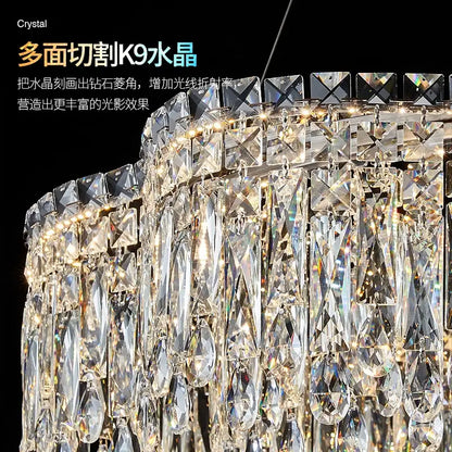 Luxurious decorbites crystal chandelier with clear and black k9 glass teardrops for modern living room elegance
