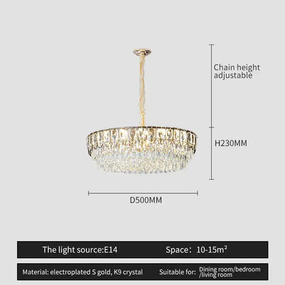 Elegant gold-plated decorbites crystal chandelier with cascading k9 crystal tiers for modern luxury lighting
